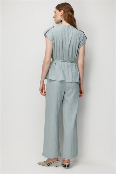 Ekol Beli Kuşaklı Apoletli Yelek MINT