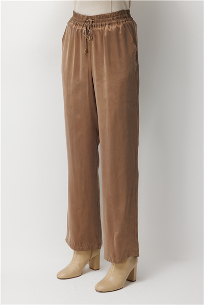 Ekol Beli Lastikli Bol Paça Pantolon Gold