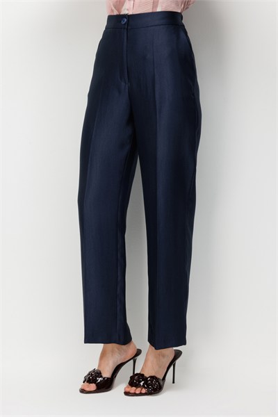 Ekol Beli Lastikli Bol Paça Pantolon LACIVERT
