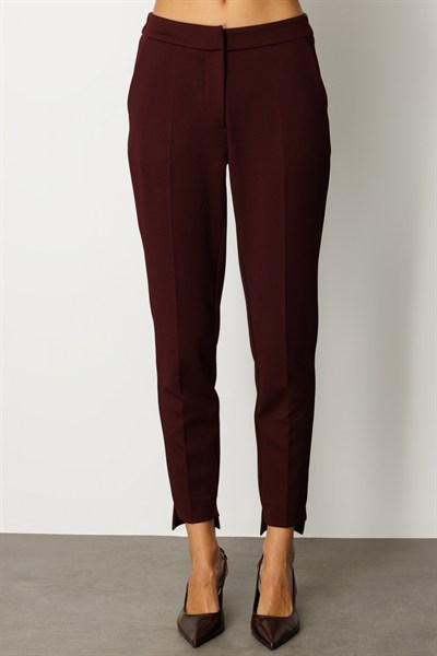 Ekol Beli Lastikli Dar Paça Pantolon BORDO