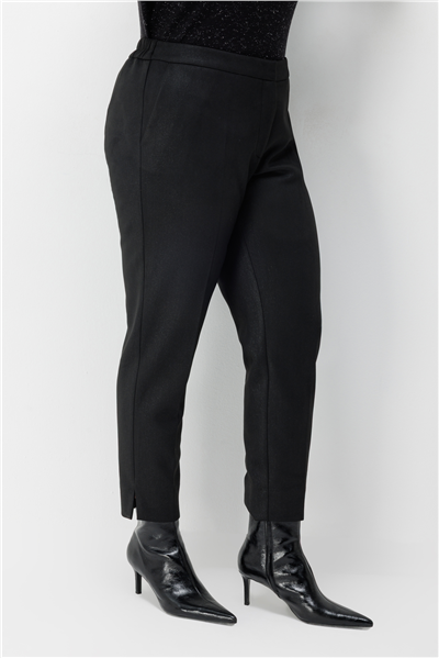 Ekol Beli Lastikli Dar Paça Pantolon Siyah