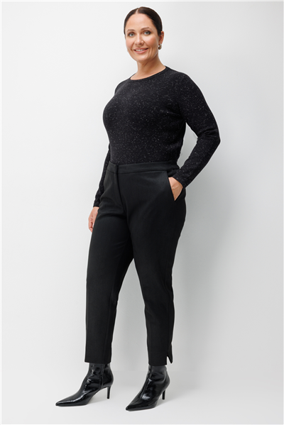 Ekol Beli Lastikli Dar Paça Pantolon Siyah