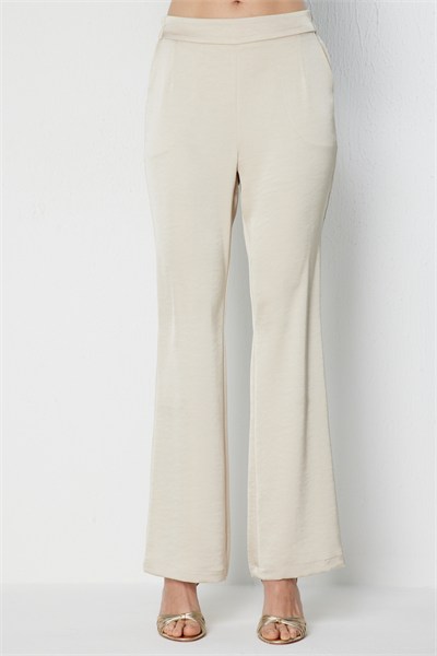 Ekol Beli Lastikli Saten Pantolon GOLD
