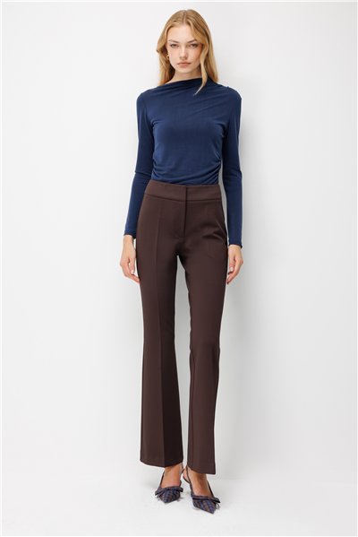 Ekol Düşük Bel İspanyol Paça Pantolon Kahve