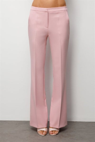 Ekol İspanyol Paça Düşük Bel Pantolon PEMBE