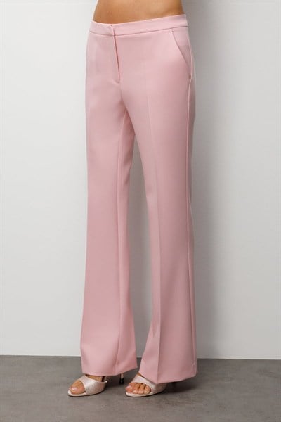 Ekol İspanyol Paça Düşük Bel Pantolon PEMBE
