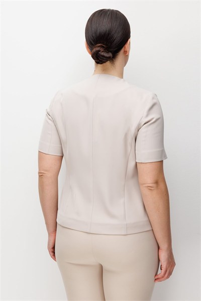 Ekol Metal Broşlu V Yaka Ceket KUM