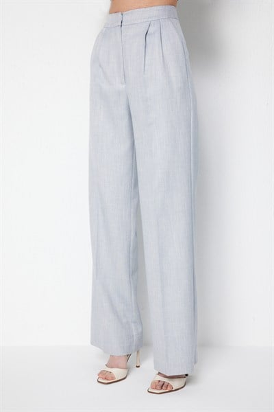 Ekol Pileli Bol Paça Pantolon BLUE