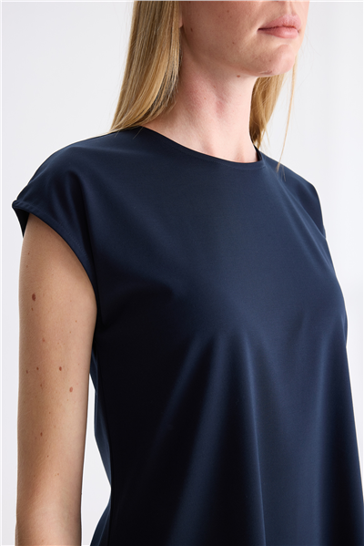On Sıfır Yaka Basic Tunik Lacivert