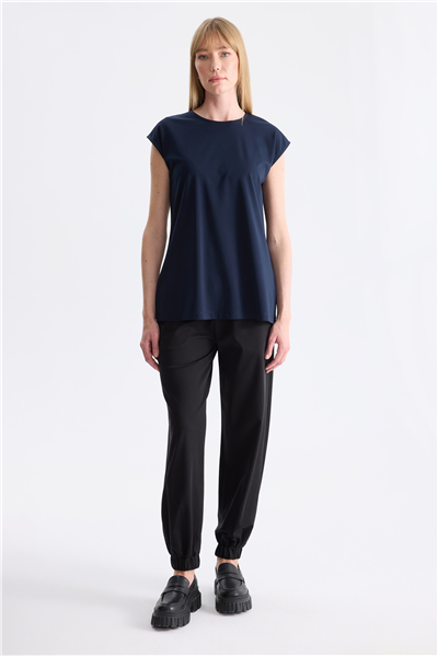 On Sıfır Yaka Basic Tunik Lacivert