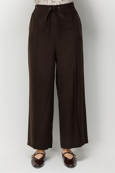 Mi Beli Bağcıklı Bol Paça Pantolon Kahve
