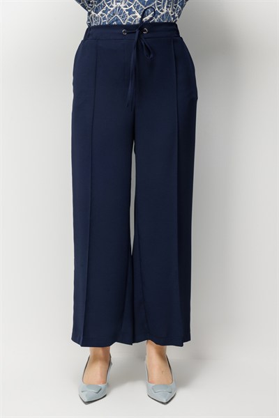 Mi Beli Bağcıklı Bol Paça Pantolon LACIVERT