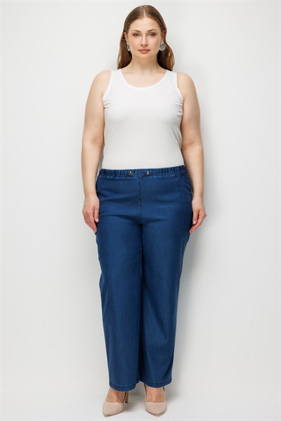 Mi Beli Bağcıklı Yan Cep Kot Pantolon INDIGO