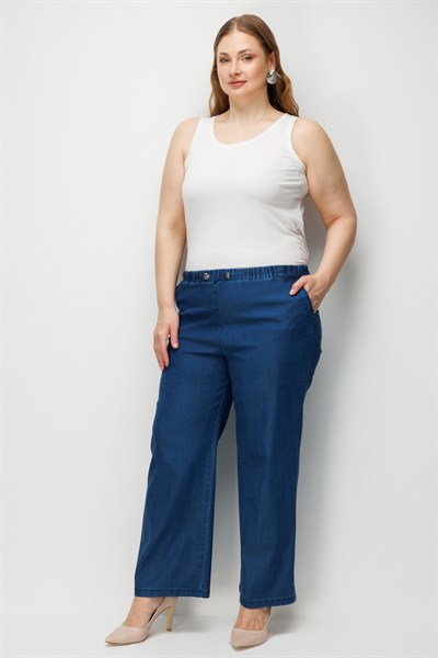 Mi Beli Bağcıklı Yan Cep Kot Pantolon INDIGO