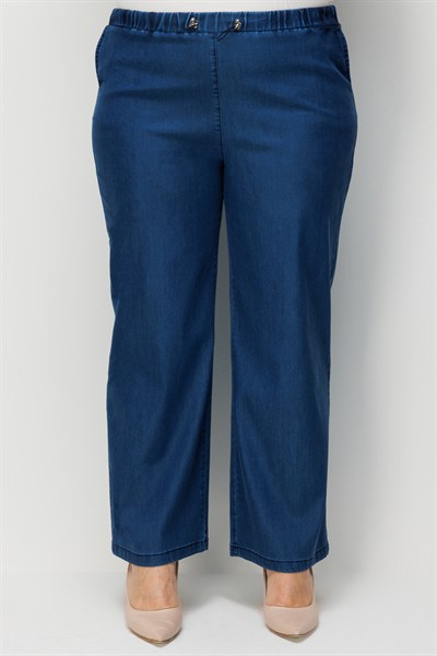 Mi Beli Bağcıklı Yan Cep Kot Pantolon INDIGO