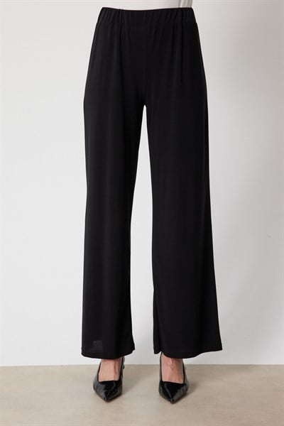 Mi Beli Lastikli Bol Paça Pantolon SIYAH