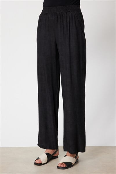Mi Beli Lastikli Bol Paça Pantolon SIYAH
