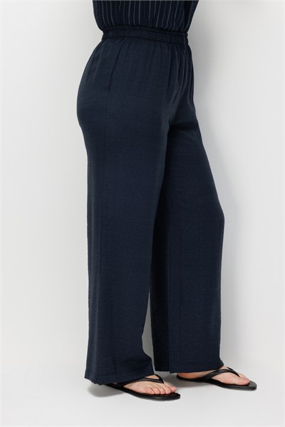 Mi Beli Lastikli Keten Pantolon LACIVERT