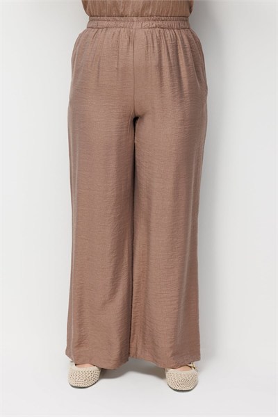 Mi Beli Lastikli Keten Pantolon VIZON