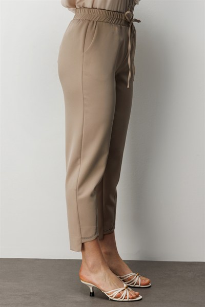 Mi Beli Lastikli Paçası Taşlı Pantolon TAS