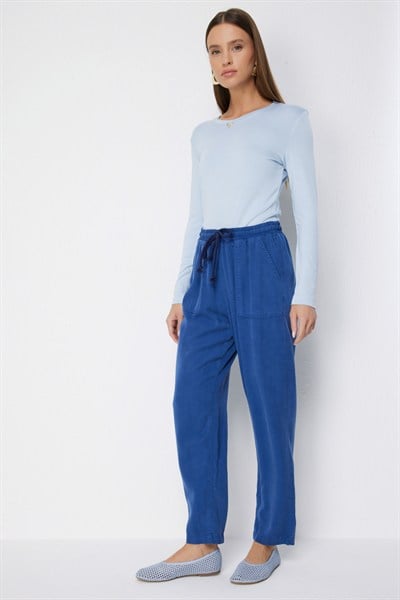 Mi Beli Lastikli Torba Cep Pantolon INDIGO
