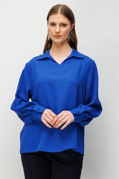 Mi Polo Yaka Çiçek Desenli Gömlek SAKS
