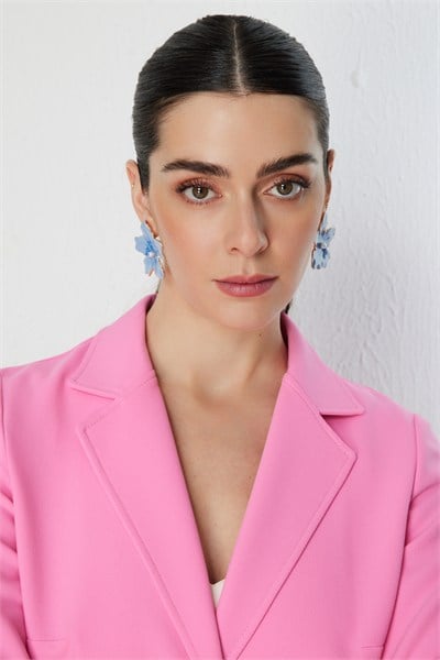 Mi Tek Düğmeli Duble Kol Ceket PEMBE