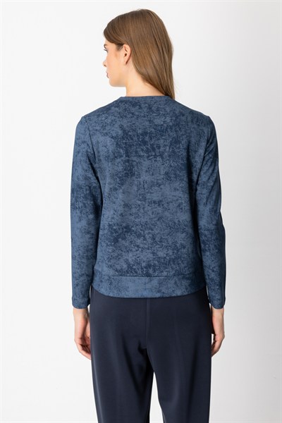 On Batik Desenli Cep Detaylı Sweat INDIGO