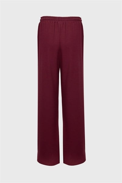 On Beli Bağcıklı Bol Paça Eşofman Altı BORDO