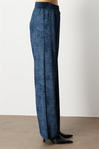 On Beli Lastikli Batik Desenli Pantolon INDIGO