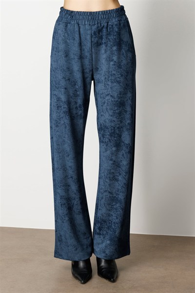 On Beli Lastikli Batik Desenli Pantolon INDIGO