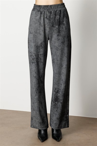 On Beli Lastikli Batik Desenli Pantolon SIYAH