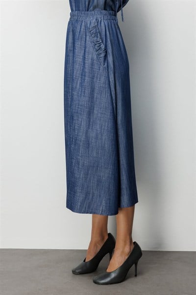 On Beli Lastikli Maxi Etek INDIGO