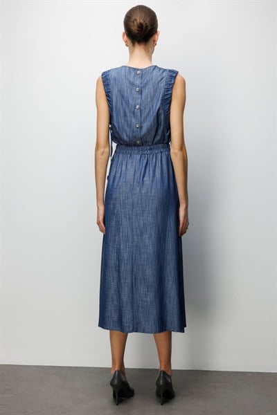 On Beli Lastikli Maxi Etek INDIGO