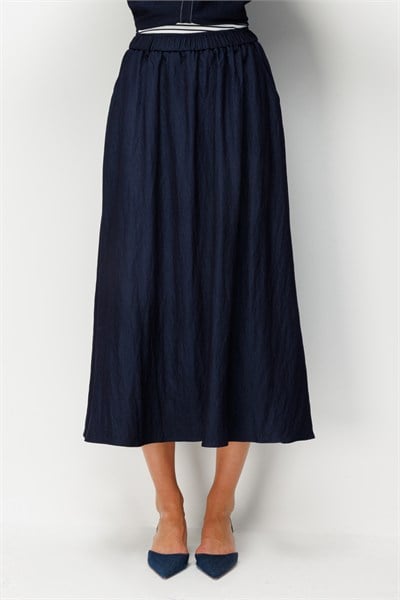 On Beli Lastikli Midi Boy Etek INDIGO