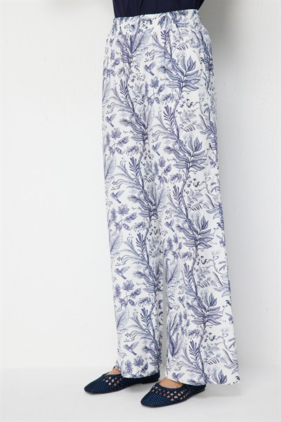 On Desenli Bol Paça Pantolon INDIGO