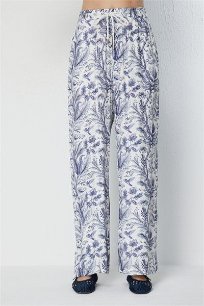 On Desenli Bol Paça Pantolon INDIGO