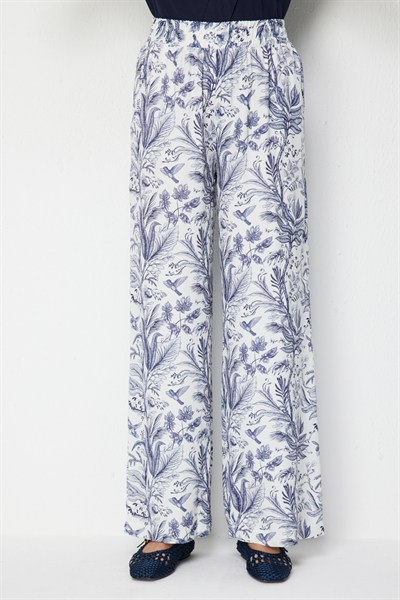 On Desenli Bol Paça Pantolon INDIGO