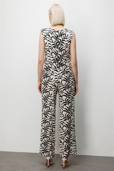 On Desenli Crop Bluz EKRU