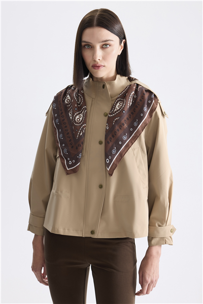 On Dik Yaka Apoletli Oversize Mont Kaki