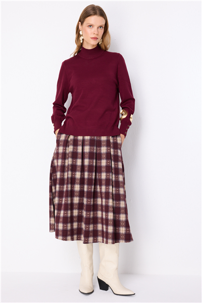 On Dik Yaka Basic Triko Kazak BORDO