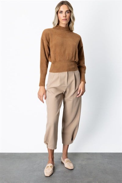 On Dik Yaka Peluş Kazak CAMEL