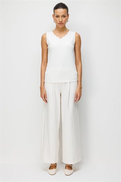 On Dilim Yaka Basic Bluz EKRU