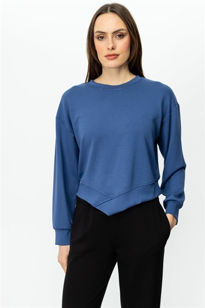 On Etek Ucu Asimetrik Sweat INDIGO