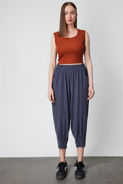 On Fitilli Kolsuz Crop Bluz MOCCA