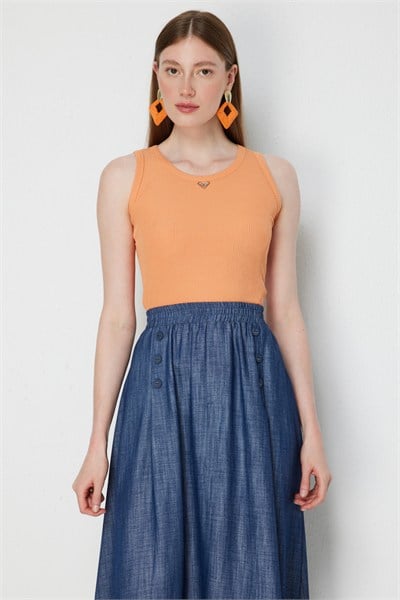 On Metal Aksesuarlı Pamuklu Basic Bluz MANGO