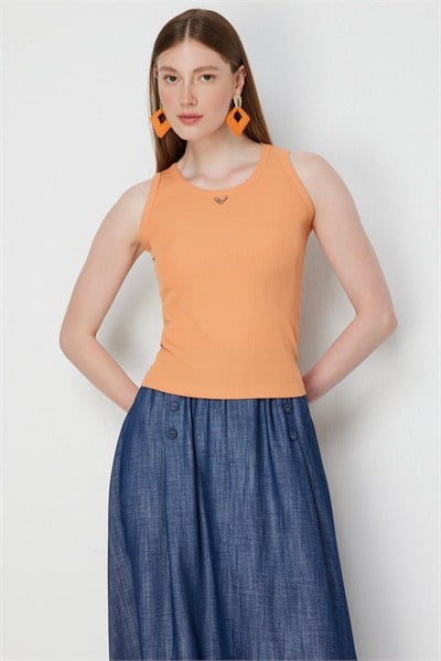 On Metal Aksesuarlı Pamuklu Basic Bluz MANGO