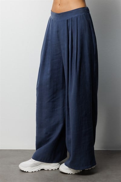 On Pileli Bol Paça Pantolon INDIGO