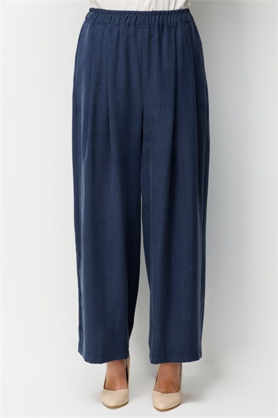 On Pileli Bol Paça Pantolon INDIGO