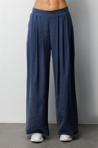 On Pileli Bol Paça Pantolon INDIGO